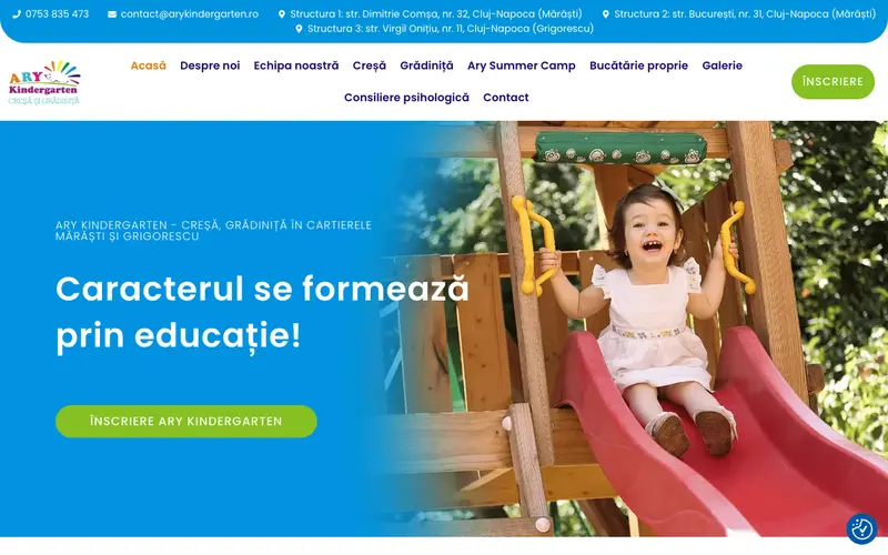 Pagina principală a site-ului Arystokids