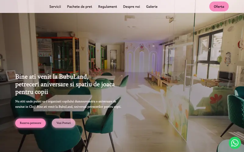 Pagina principală a site-ului BubuLand