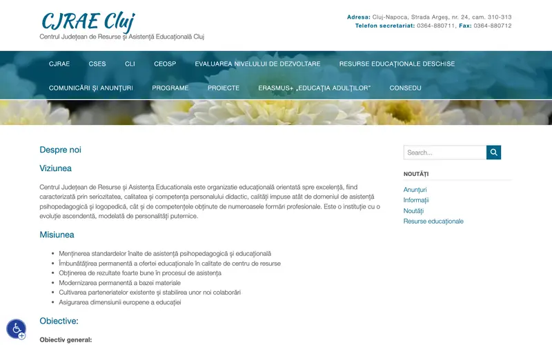 Pagina principală a site-ului Centrul Județean De Resurse Și De Asistență Educațională