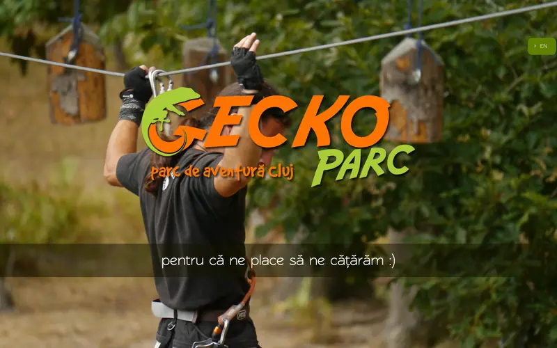 Pagina principală a site-ului Gecko Parc