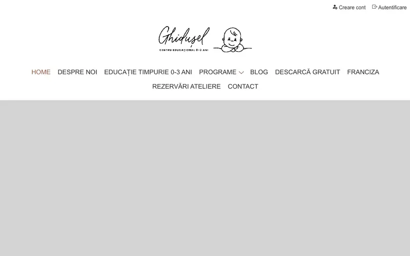 Pagina principală a site-ului Ghidușel