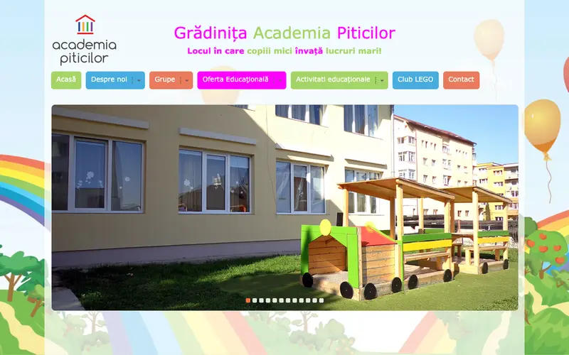 Pagina principală a site-ului Grădinița Academia Piticilor