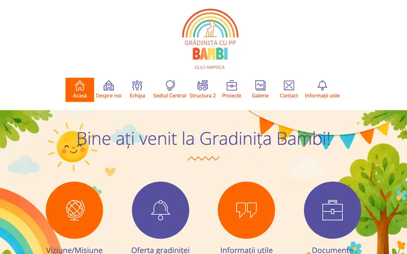 Pagina principală a site-ului Grădinița Bambi II