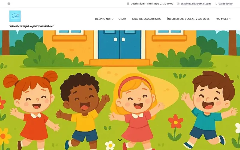 Pagina principală a site-ului Grădinița cu Program Prelungit ELSA