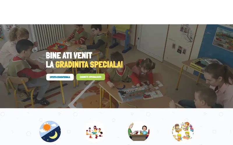Pagina principală a site-ului Grădinița Specială