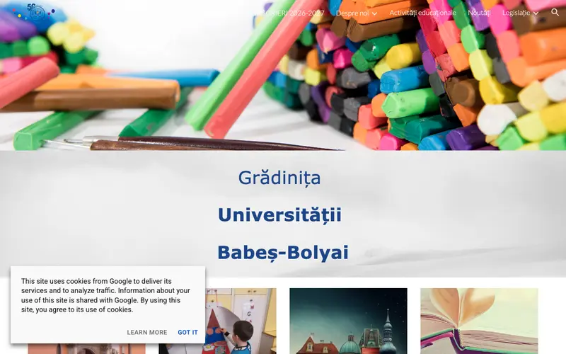 Pagina principală a site-ului Grădinița Universității Babeș-Bolayi I