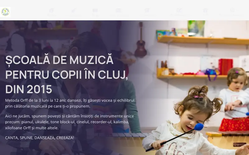 Pagina principală a site-ului Happy Music Makers