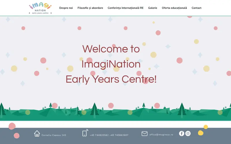 Pagina principală a site-ului ImagiNation Early Years Centre