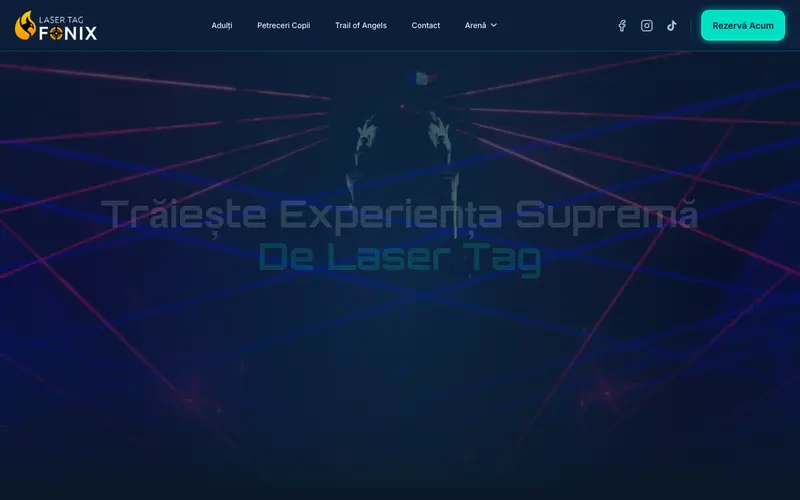 Pagina principală a site-ului Lasertag Fonix