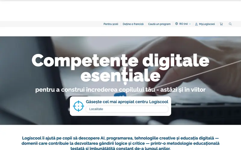 Pagina principală a site-ului Logiscool Cluj