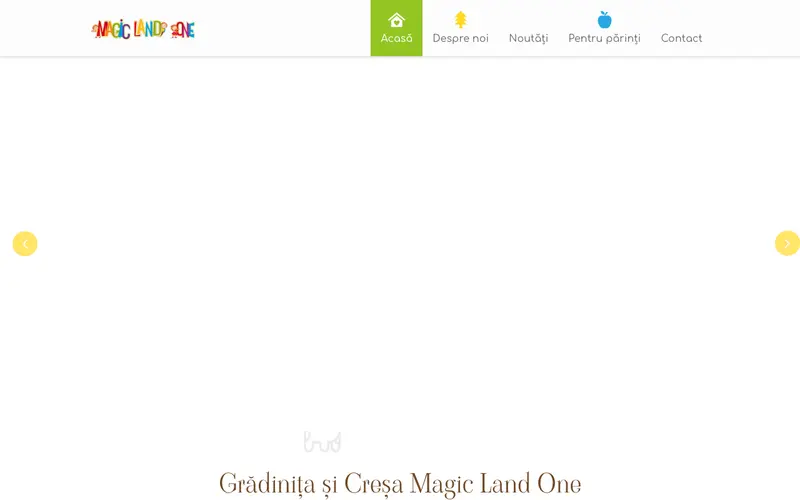 Pagina principală a site-ului Magic Land One