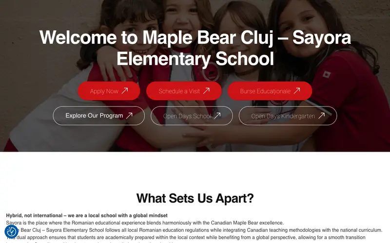 Pagina principală a site-ului Maple Bear Gheorgheni