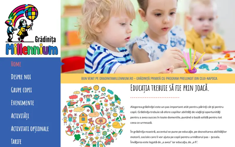 Pagina principală a site-ului Millennium