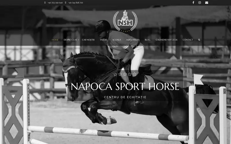 Pagina principală a site-ului Napoca Sport Horse