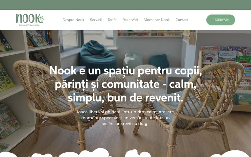 Pagina principală a site-ului Nook