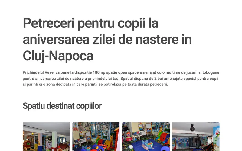 Pagina principală a site-ului Prichindelul Vesel
