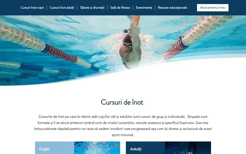 Pagina principală a site-ului Sports Culture Cluj