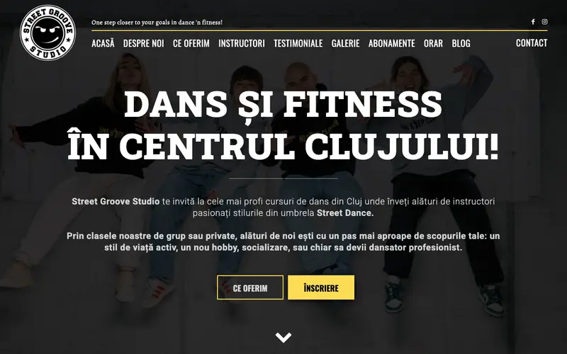 Pagina principală a site-ului Street Groove Studio