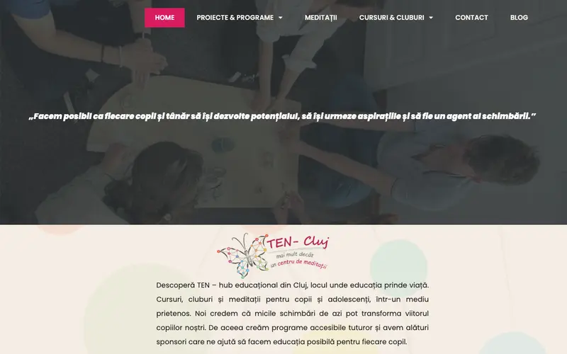 Pagina principală a site-ului TEN-Cluj