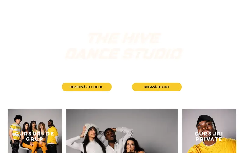 Pagina principală a site-ului The Hive Dance Studio