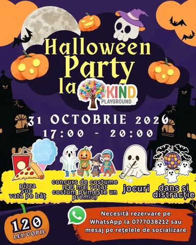 Afișul evenimentului „Petrecere de Halloween cu concurs de costume”