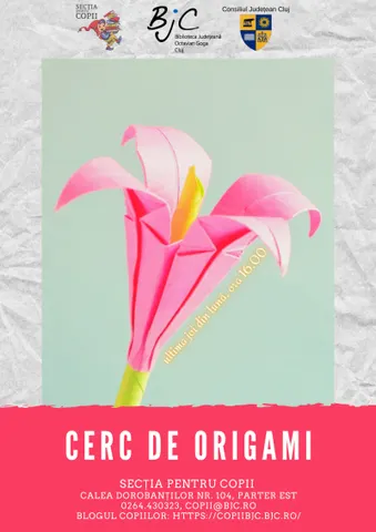Afișul evenimentului „Cercul de origami”